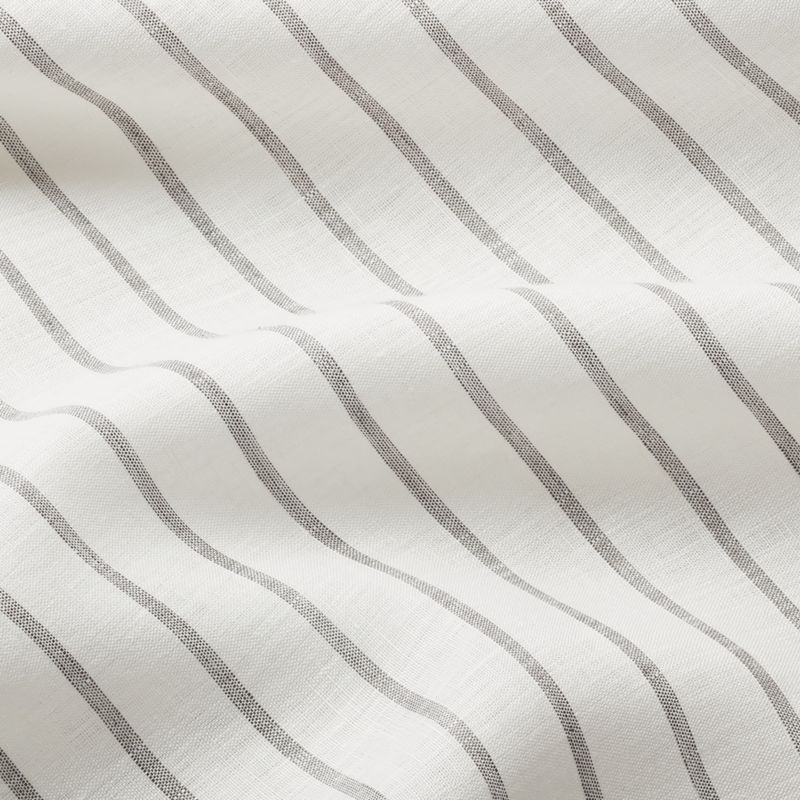 Pure Linen Wide Stripe Warm White King Duvet Cover - Image 2