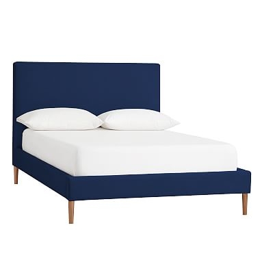 Ellery Upholstered Bed, Queen, Twill Navy - Image 0
