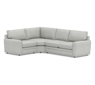 Pearce Square Arm Upholstered Right Arm 3-Piece Wedge Sectional, Down Blend Wrapped Cushions, Basketweave Slub Ash - Image 2