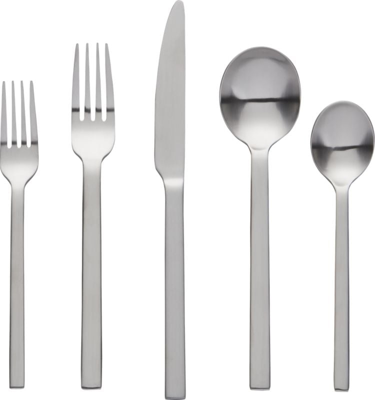 Tower 20-Piece Brushed Silver Flatware Set - Image 2