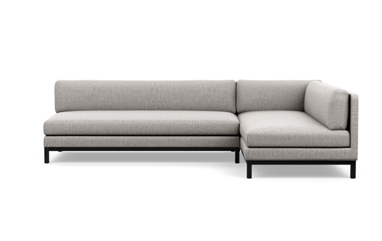 Jasper Chaise Sectional with Earth Fabric and Matte Black legs - Image 0