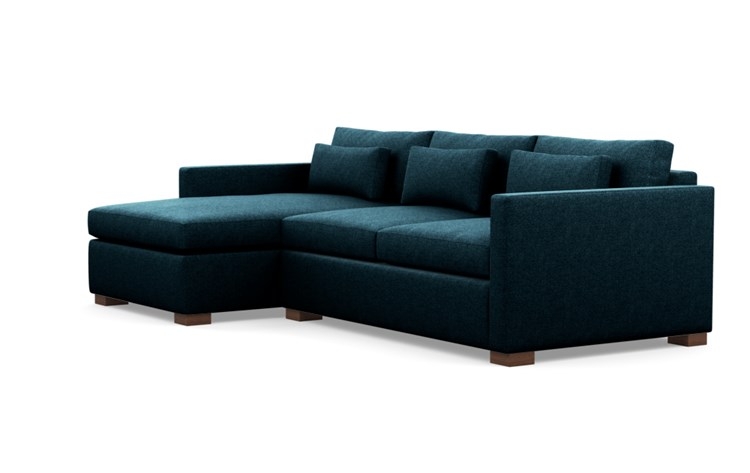 Charly Sectionals with Indigo Fabric and Oiled Walnut legs - Image 4