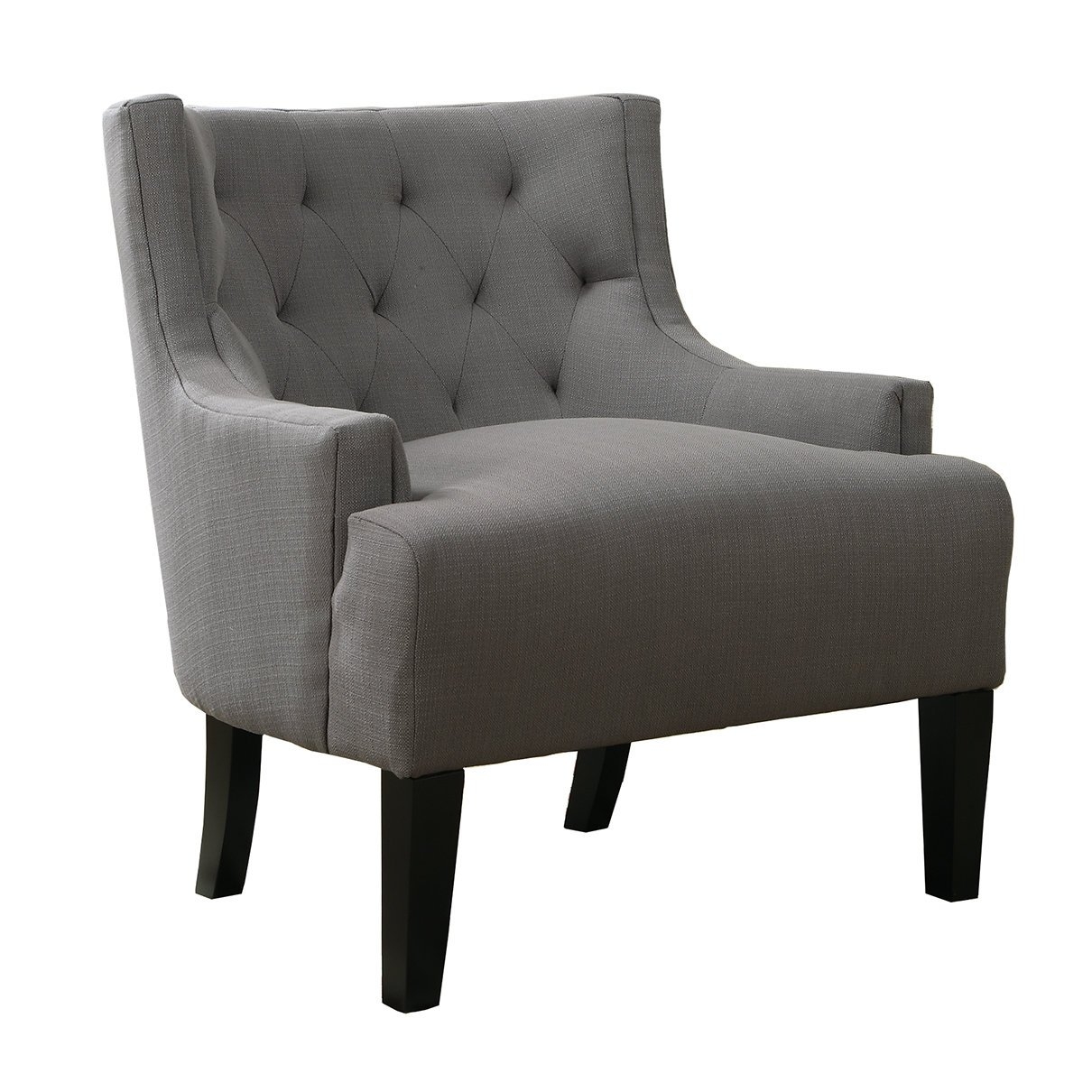 Poundex Bobkona Ansley Microfiber Arm Chair - Grey - Image 0