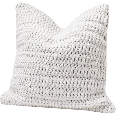 Woven Rope Cotton Pillow Cover, Alpine White, 22" x 22" - Image 0