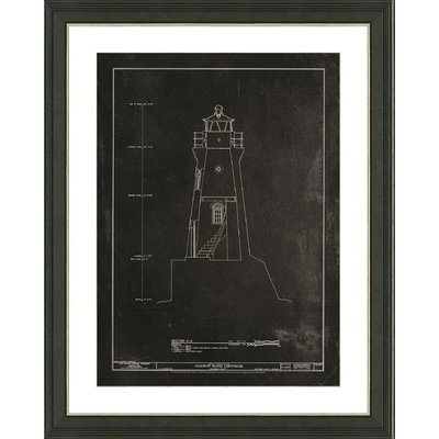 'Slate Lighthouse Patent I' Framed Graphic Art Print - Image 0