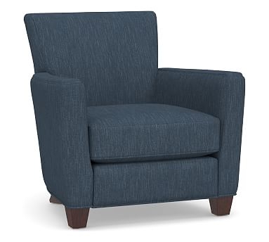 Irving Square Arm Upholstered Recliner, Polyester Wrapped Cushions, Performance Heathered Tweed Indigo - Image 0