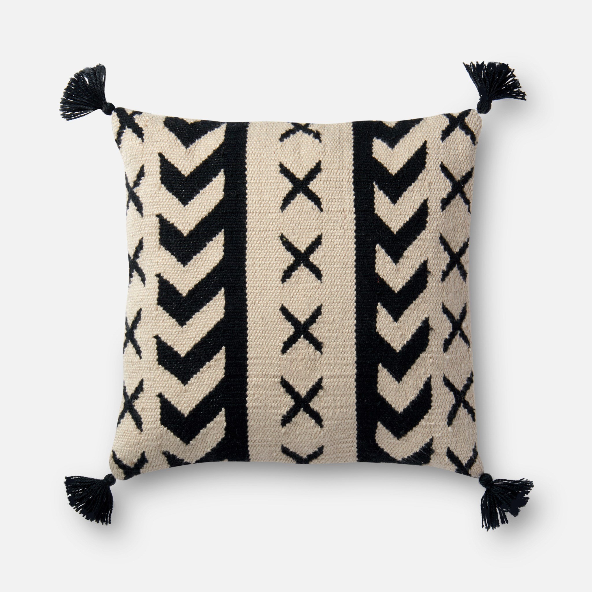 PILLOWS - BLACK / IVORY - 18" X 18" Cover Only - Image 0