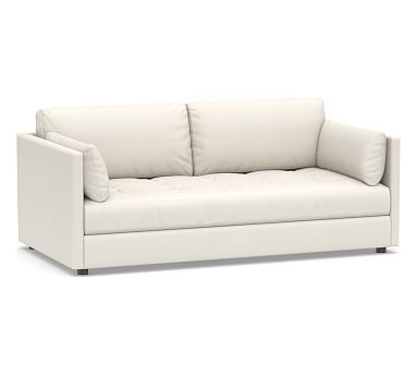 Tufted Upholstered Storage Daybed Sleeper, Polyester Wrapped Cushions, Performance Twill Warm White - Image 0
