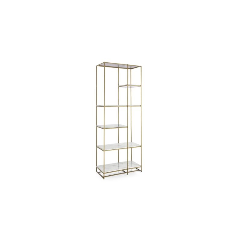 Estelle Brass and Marble Bookcase - Image 1