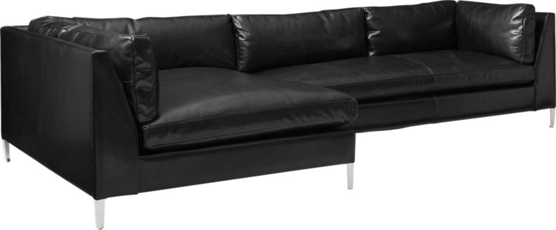 Decker 2-Piece Leather Sectional Sofa Whincherster Dove - Image 2