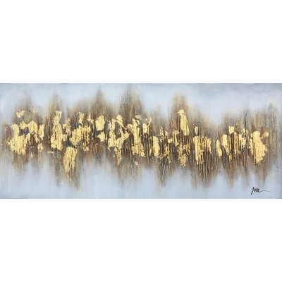 Beaming Gold Flakes' Oil Painting Print on Wrapped Canvas - Image 0