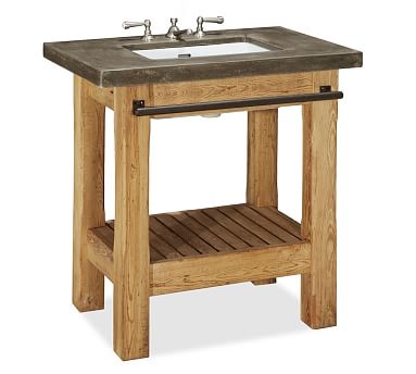 Abbott Concrete Counter &amp; Reclaimed Wood Single Sink Vanity - Image 0