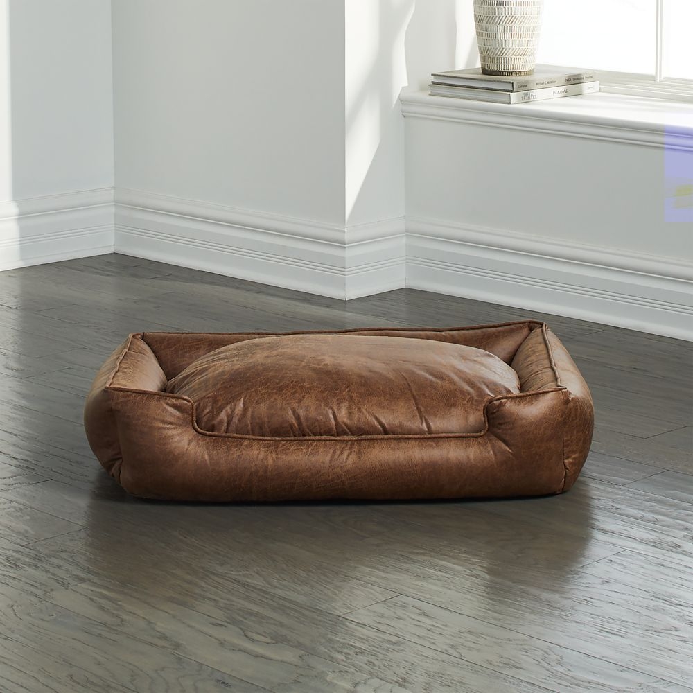 Lounge Faux Leather Vintage Medium Dog Bed - Image 0