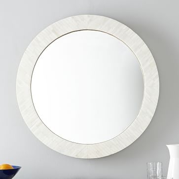 Parson's Wall Mirror, Round, Bone Inlay Frame - Image 0