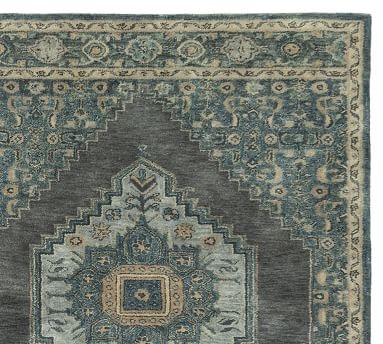 Judith Hand Tufted Wool Rug, 5 x 8', Green Multi - Image 1