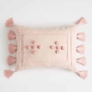 Tara Tassel Pillow Cover, 12"x16", Ivory - Image 5