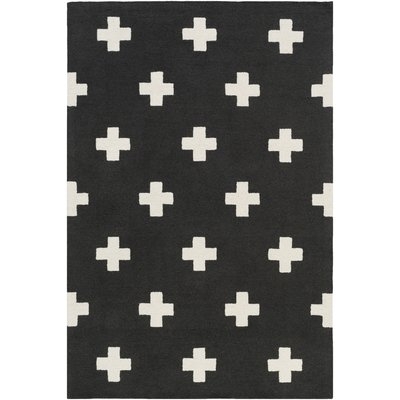Sinclaire Hand-Crafted Black/White Area Rug - Image 0