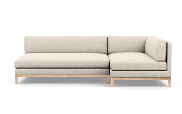 Jasper Chaise Sectional with Wheat Fabric and Natural Oak legs - Image 0
