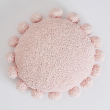 Cozy Pom Pillow, 14" round, Pale Seafoam - Image 2