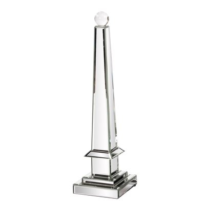 Hess Mirrored Obelisk with Glass Ball Sculpture - Image 0