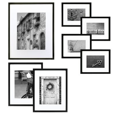7 Piece Drexil Wood Matted Picture Frame Set - Image 0