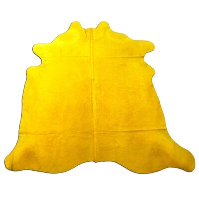 Cresson Dyed Hand-Cowhide Yellow Area Rug - Image 0