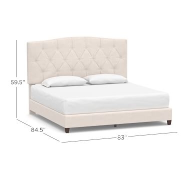 Elliot Upholstered Bed, California King, Premium Performance Basketweave Light Gray - Image 5