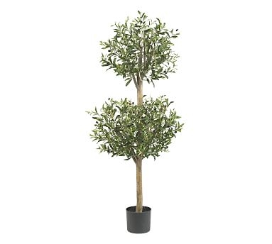Faux Potted Olive Double Topiary Tree - Image 0