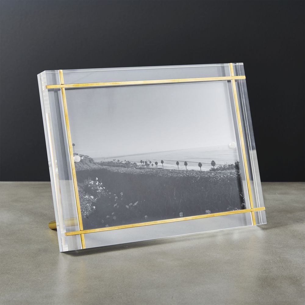 Stella Brass Inlay Acrylic Photo Frame, 5"x7" - Image 2