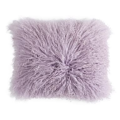 Mongolian Fur Pillow Cover, 12 x 16, Dusty Lilac - Image 0