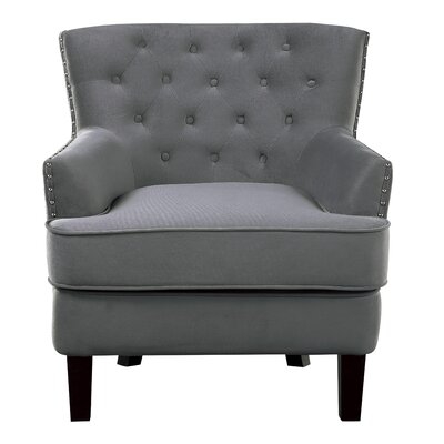 Accent Chair, gray Velvet - Image 0