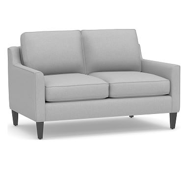 Beverly Upholstered Loveseat 56", Polyester Wrapped Cushions, Brushed Crossweave Light Gray - Image 2
