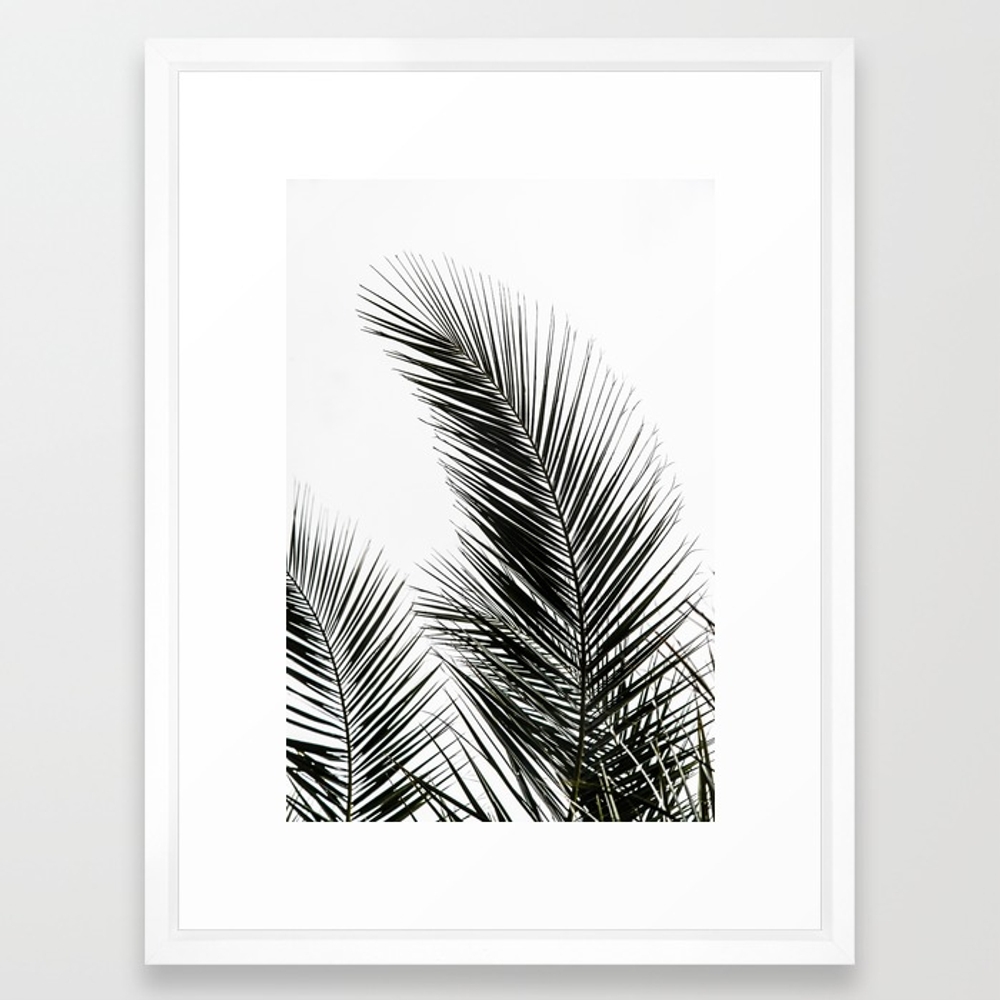 Palm Leaves Framed Art Print by Mareike Böhmer - 20x26 vector white - Image 0