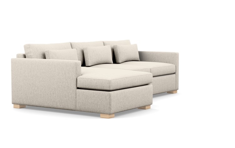 Charly Sectionals with Wheat Fabric and Natural Oak legs - Image 1