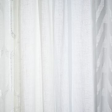 Sheer Chevron Curtain, White, 42"x84" - Image 3