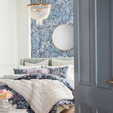 Avalon Channel Stitch Upholstered Bed, King, Lustre Velvet Linen - Image 3