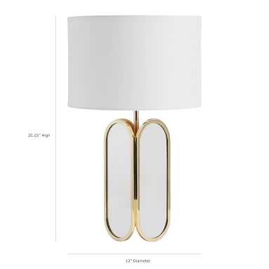 Mirrored Metallic Table Lamp, Gold/Silver - Image 3