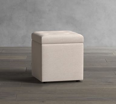 Marlow Storage Cube, Sunbrella(R) Performance Sahara Weave Oatmeal - Image 1