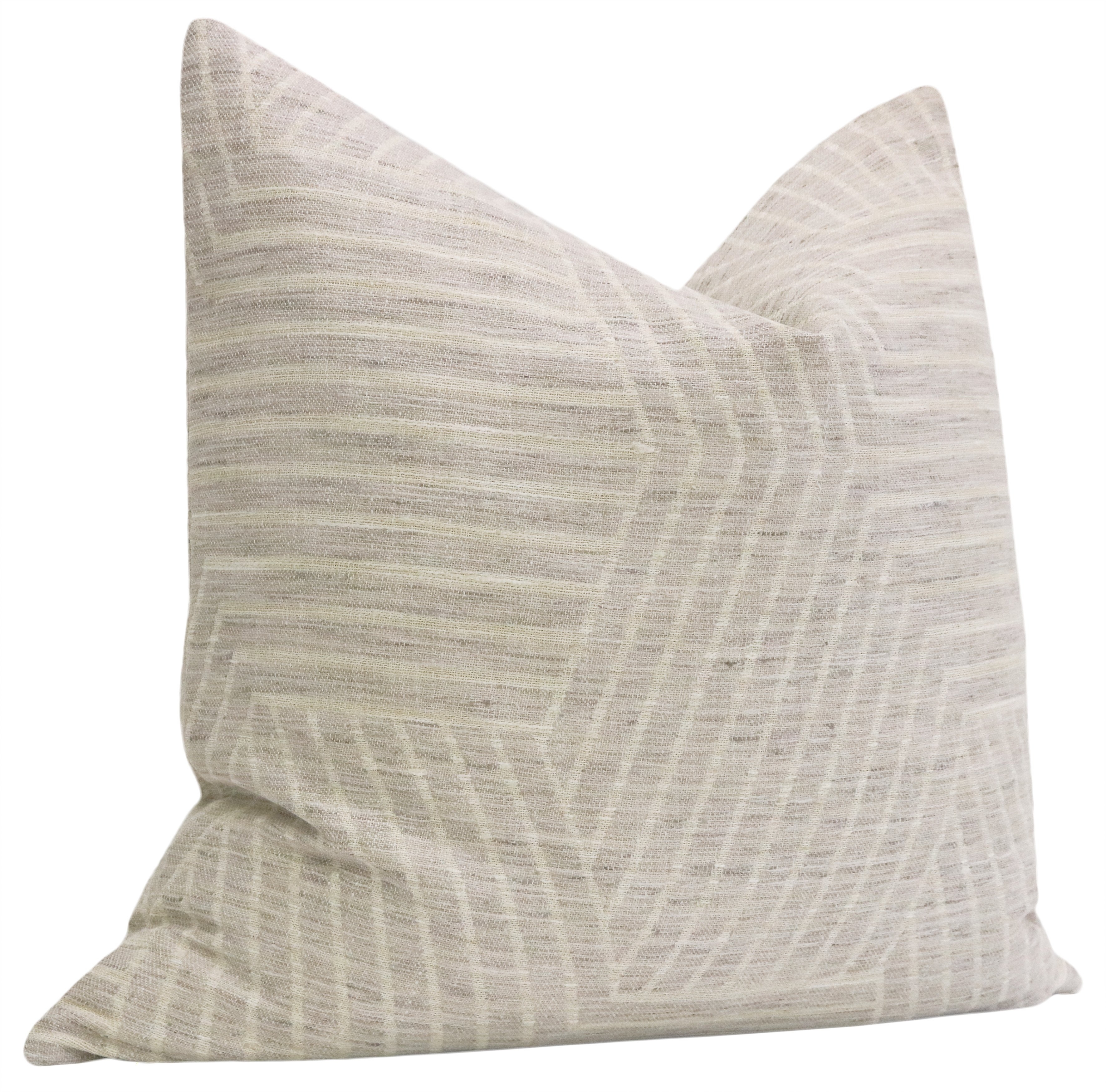 Labyrinth Linen Pillow, Oyster, 18" x 18" - Image 1