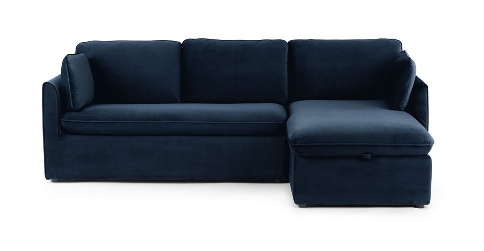 Oneira Tidal Blue Right Sofa Bed - Image 0