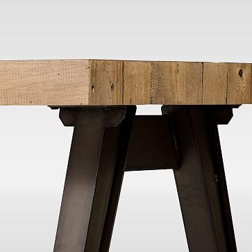 Reclaimed Wood + Metal Dining Table - Image 3