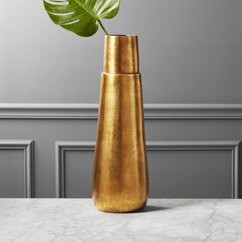 Malta Tall Brass Vase - Image 3