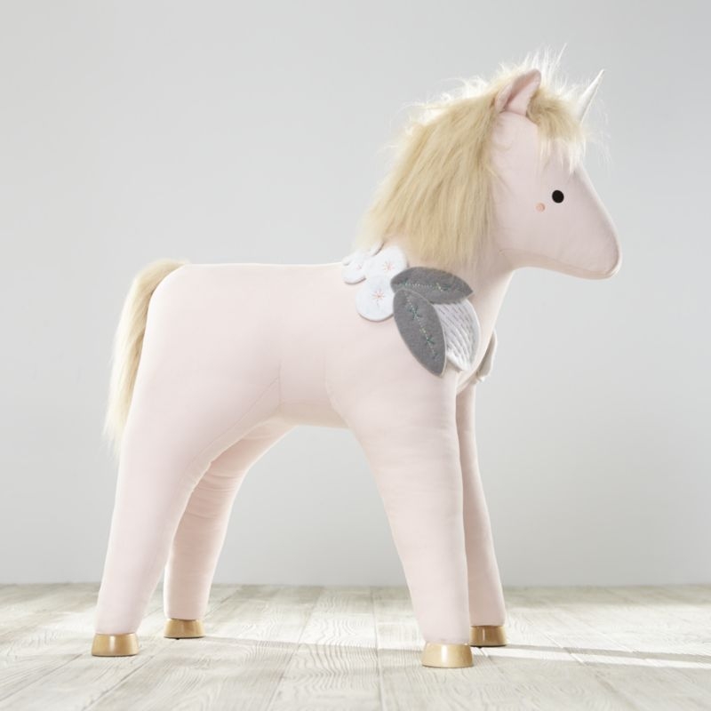 Plush Unicorn Ride On Toy - Image 1