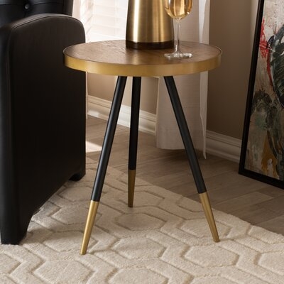 Conder Round Wood and Metal End Table - Image 0