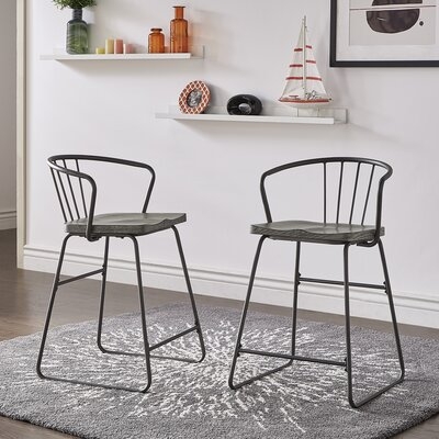 Timmins Iron And Grey Finish Counter Height Chair set of 2 - Image 1
