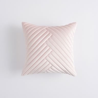 Velvet Channel Pillow Cover, 16x16, Mauve Blush - Image 1