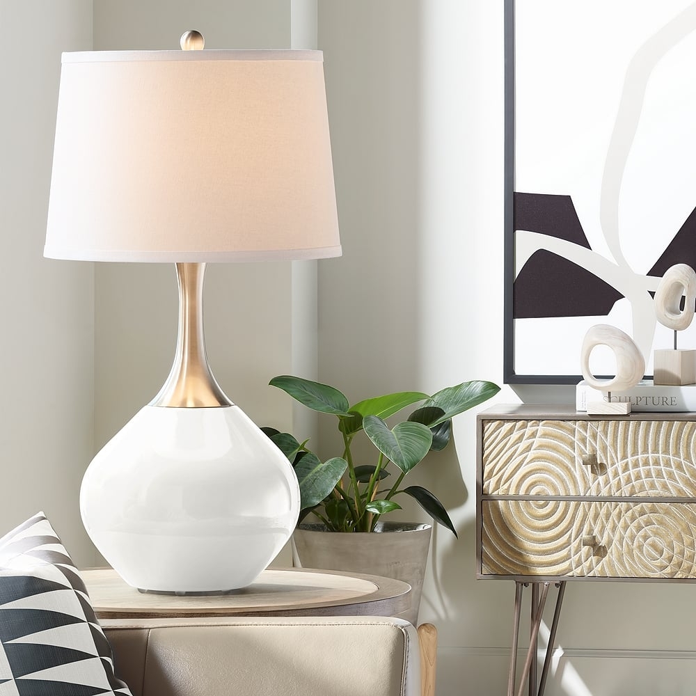 Color Plus Spencer 31" Modern Winter White Table Lamp - Image 0