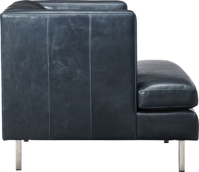 Avec Leather Chair with Brushed Stainless Steel Legs - Image 3