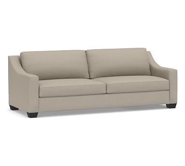 York Slope Arm Upholstered Grand Sofa 95", Down Blend Wrapped Cushions, Performance Brushed Basketweave Sand - Image 0