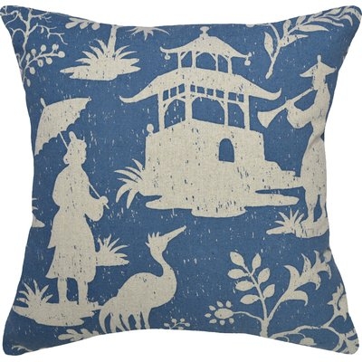 Chinoiserie Linen Throw Pillow - Image 0